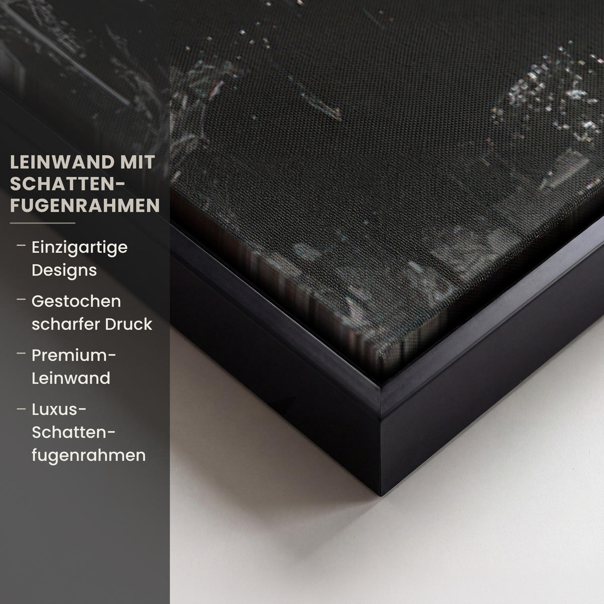 LEINWAND Bilder mit Rahmen - Malerei - Figuren - Schwarz - Abstrakt - 60x90 - Schwarz, Textil (60/90cm) - MuchoWow