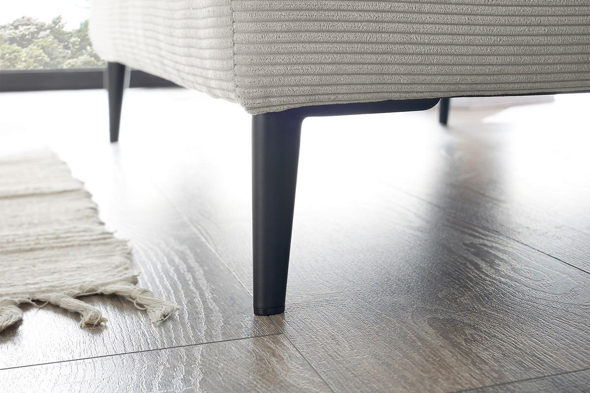 LONGSEAT CARA Silber Cord - Silberfarben/Schwarz, Textil/Metall (132/84/170cm) - KAWOLA