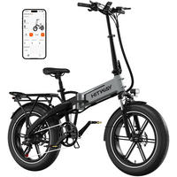 E-BIKE Klapprad BK10S1 20"×4.0", 624 Wh, 7-Gang, Aluminiumrahmen - Grau, Metall (38cm) - HITWAY
