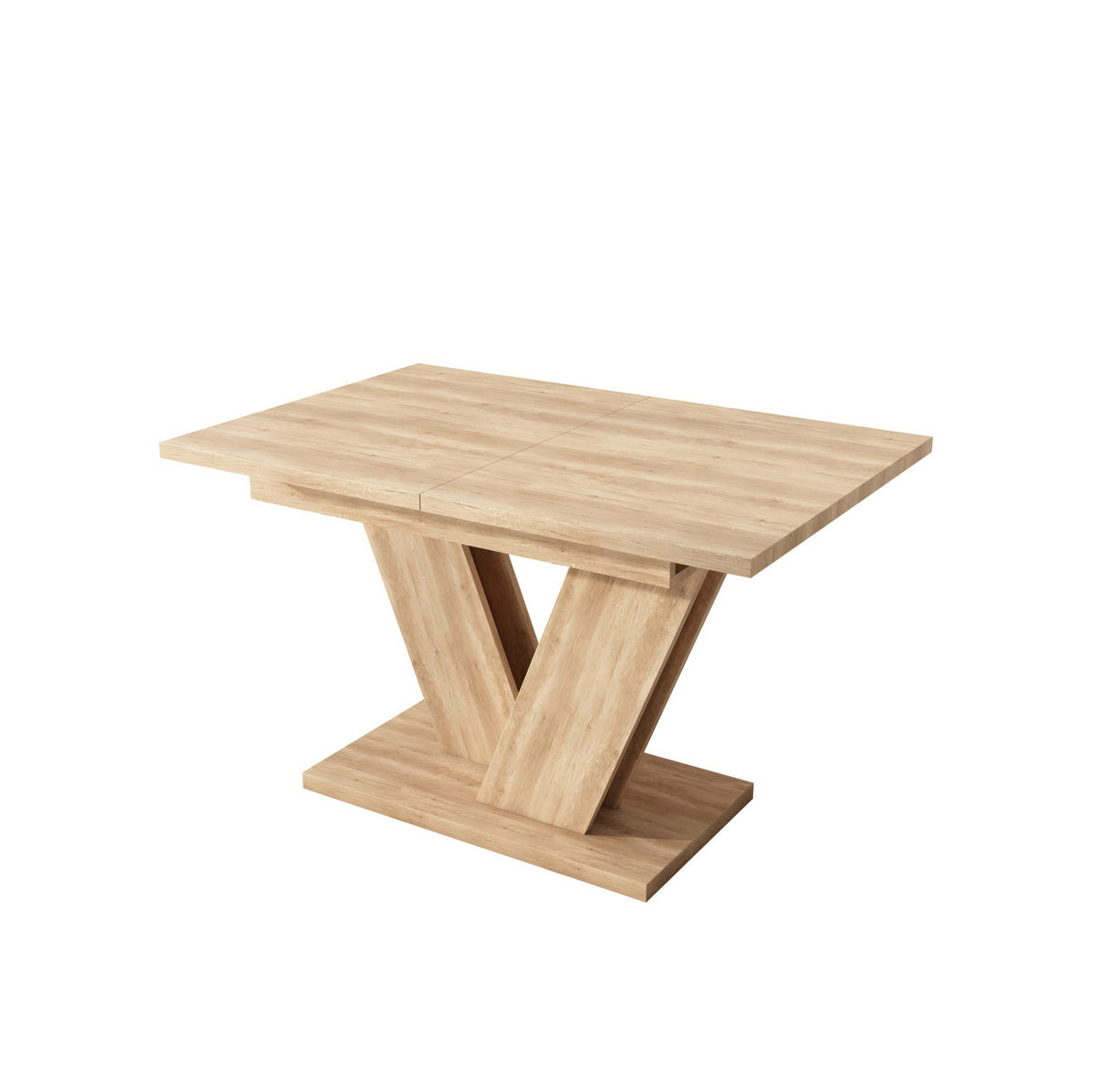 ESSTISCH 140/180/80 cm ausziehbar mit V-förmigen Metallbeinen und MDF-Tischplatte, Eichefarben - Eichefarben, Holzwerkstoff (180/80/75.5cm) - Redom