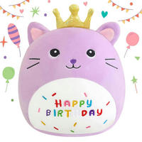 STOFFTIER Katze mit Krone 35 cm - Lila, Textil (18/30cm)