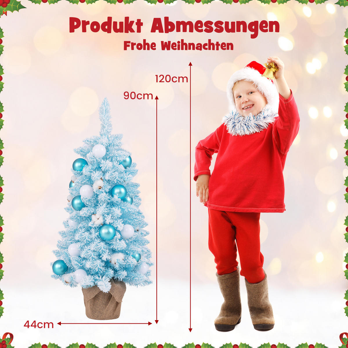 WEIHNACHTSBAUM Mini Blau - Blau, Kunststoff (90cm) - COSTWAY