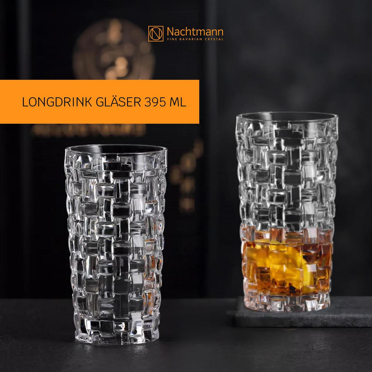 LONGDRINKGLÄSER Bossa Nova transparent 395 ml 4er Set - Transparent, Glas (0.001L) - Nachtmann