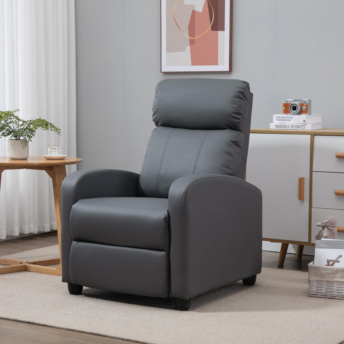 MASSAGESESSEL Kunstleder, Schaumstoff Grau - Schwarz/Grau, Kunststoff (88/98/68cm) - HOMCOM