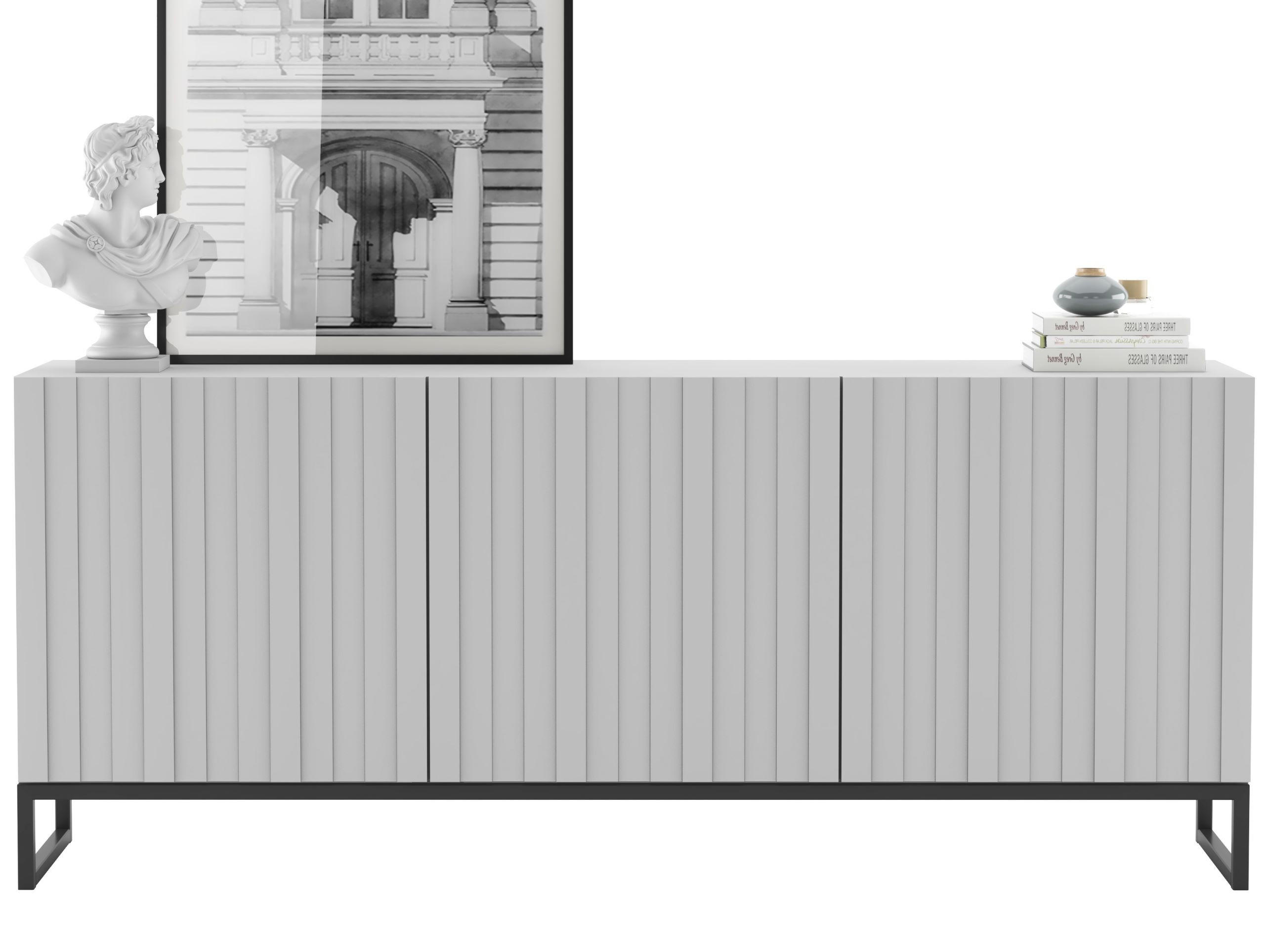 Meble Lindner Kommode Weiß 168x72x36.5 cm