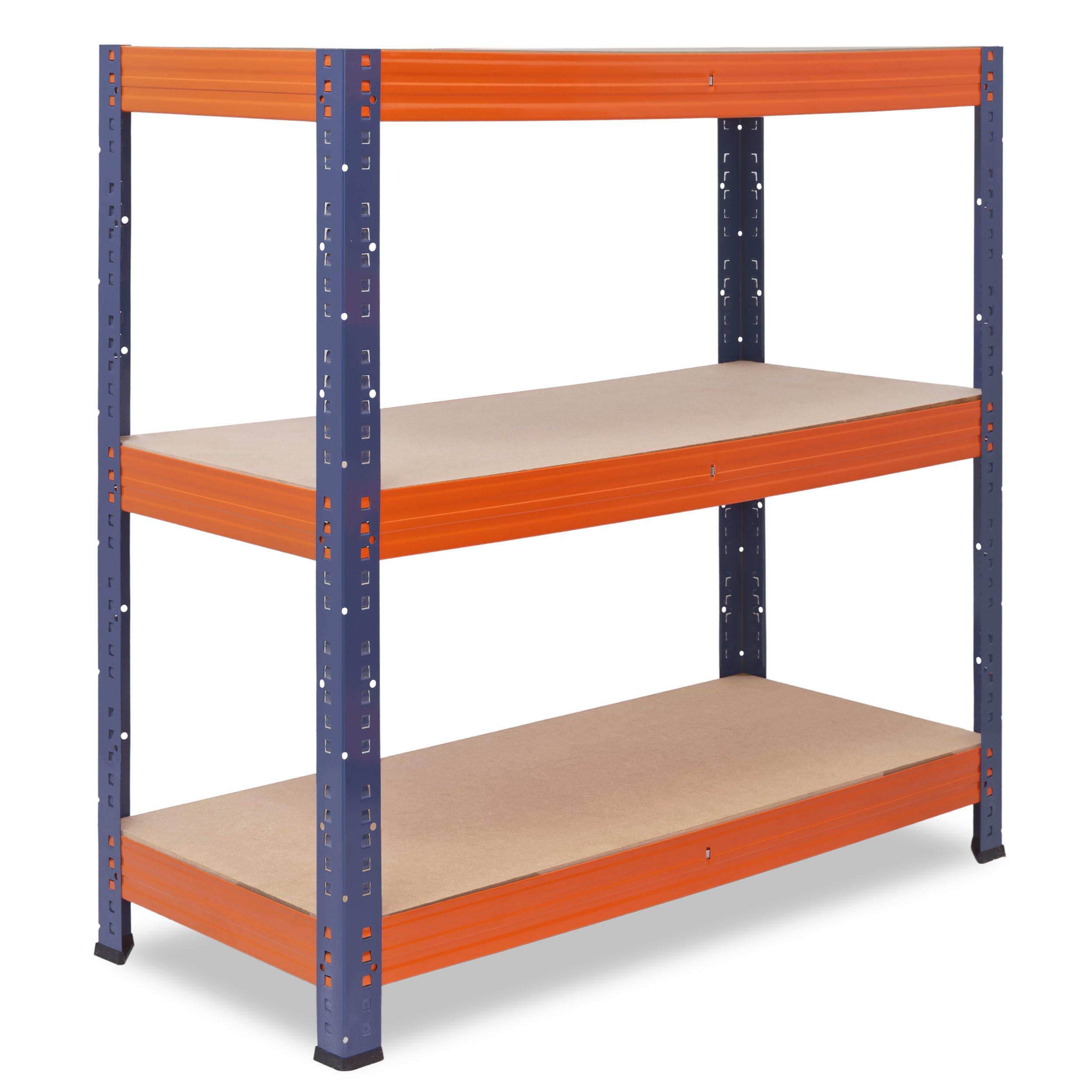 SCHWERLASTREGAL PRO 100x70x40 cm in blau-orange mit 3 Böden und 200 kg Traglast pro Boden - Multicolor, Metall (70/100/40cm) - shelfplaza