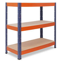 SCHWERLASTREGAL PRO 100x70x40 cm in blau-orange mit 3 Böden und 200 kg Traglast pro Boden - Multicolor, Metall (70/100/40cm) - shelfplaza