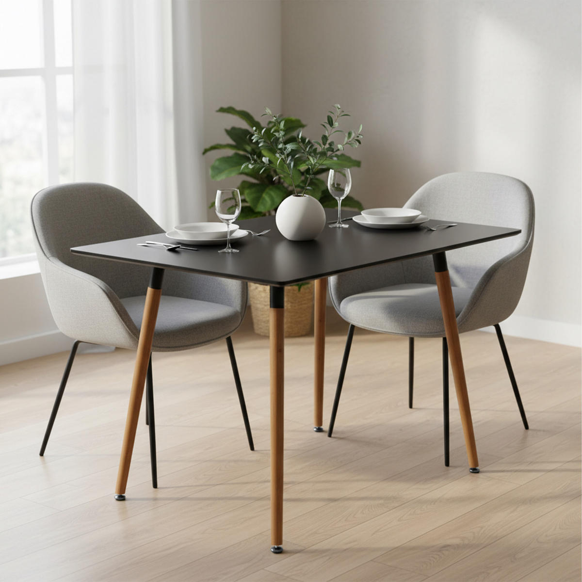 JÍDELNÍSTŮL - různobarevná, kov/dřevo (70/110/75cm) - Relaxdays