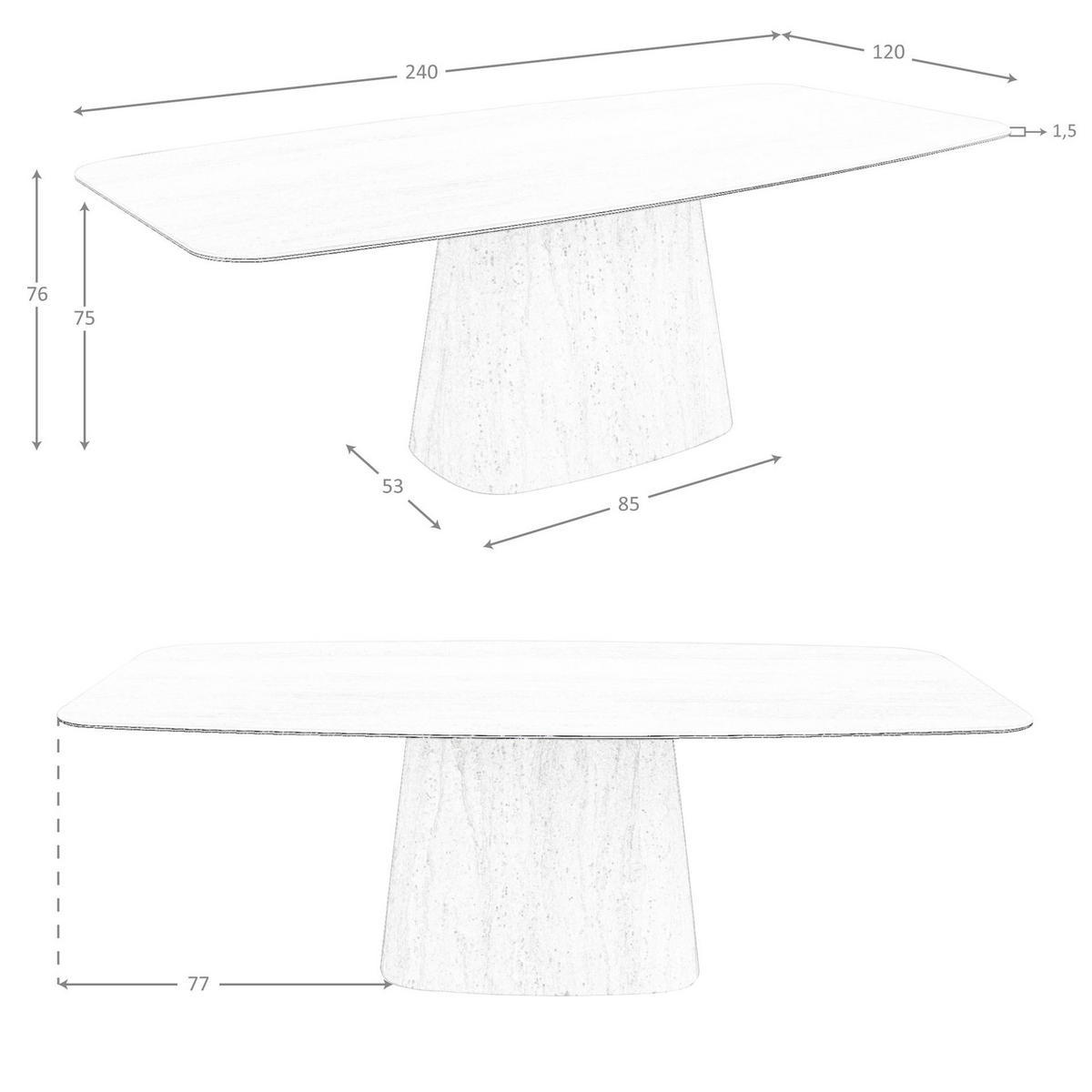 ESSTISCH oval Sand 240/120/76 cm - Beige, Keramik (120/240/76cm) - ANGEL CERDA