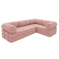 ECKSOFA Cord 300 x 200 cm Rosa mit Schlaffunktion - Pink, Textil (300/200cm) - SURB