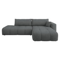 ECKSOFA Furyn O Boucle, Seite: Rechts - Dunkelgrau/Schwarz, Holzwerkstoff/Kunststoff (262/145cm) - MIRJAN24