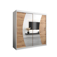 SCHWEBETÜRENSCHRANK 200/200/62 2-türig - Silberfarben/Eiche Artisan, Holz/Kunststoff (200/200/62cm) - Abiks Möbel