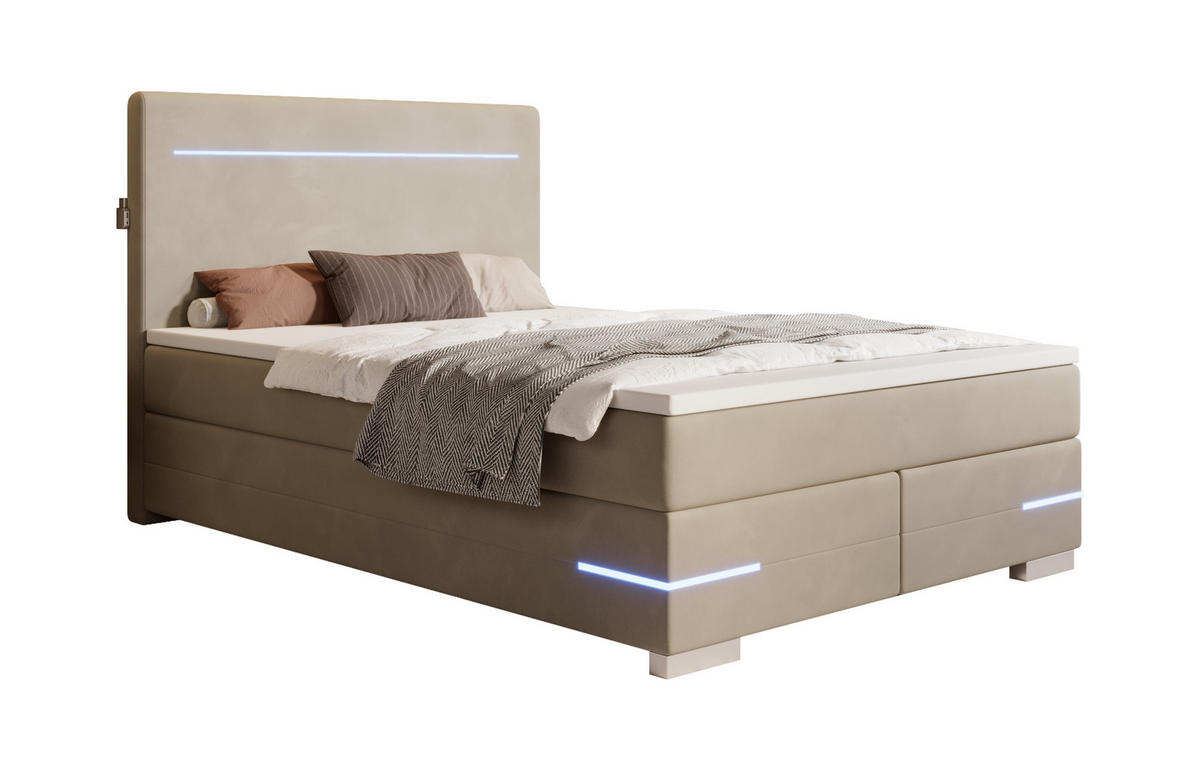BOXBETT Portland beige 90/200 cm - Beige, Textil (90/200cm) - wonello