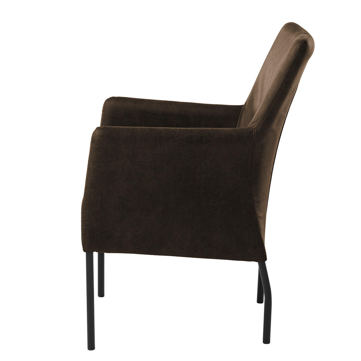 SESSEL - Antiklederlook - Graubraun, Textil (82/57/65cm) - home24