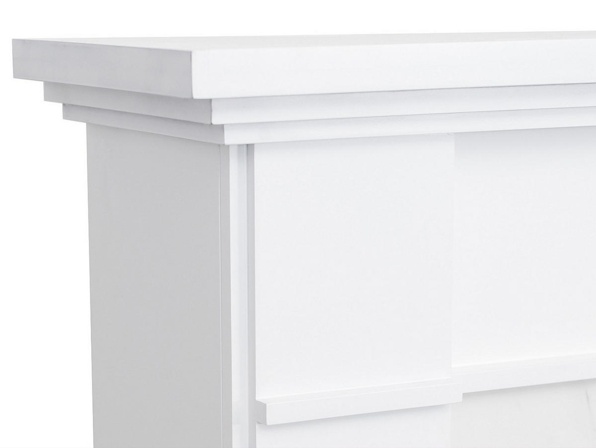 KAMIN - 134 x 34 - glas - weiß Esuko - Weiß, Glas (134/105.2/34cm) - Vente-Unique