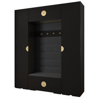 GARDEROBEN-SET 236,7/200/47 - Goldfarben/Schwarz, Holz/Metall (200/236.7/47cm) - Abiks Möbel