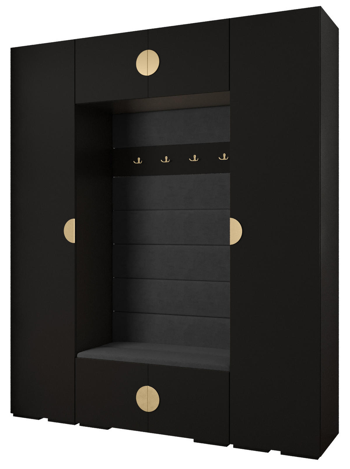 GARDEROBEN-SET 236,7/200/47 - Goldfarben/Schwarz, Holz/Metall (200/236.7/47cm) - Abiks Möbel