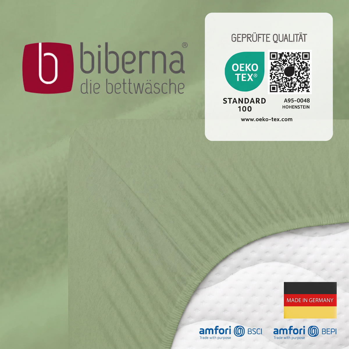 SPANNBETTTUCH Premium Biber fichte, 90x190 cm - 100x200 cm - Dunkelgrün, Textil (100/200cm) - biberna