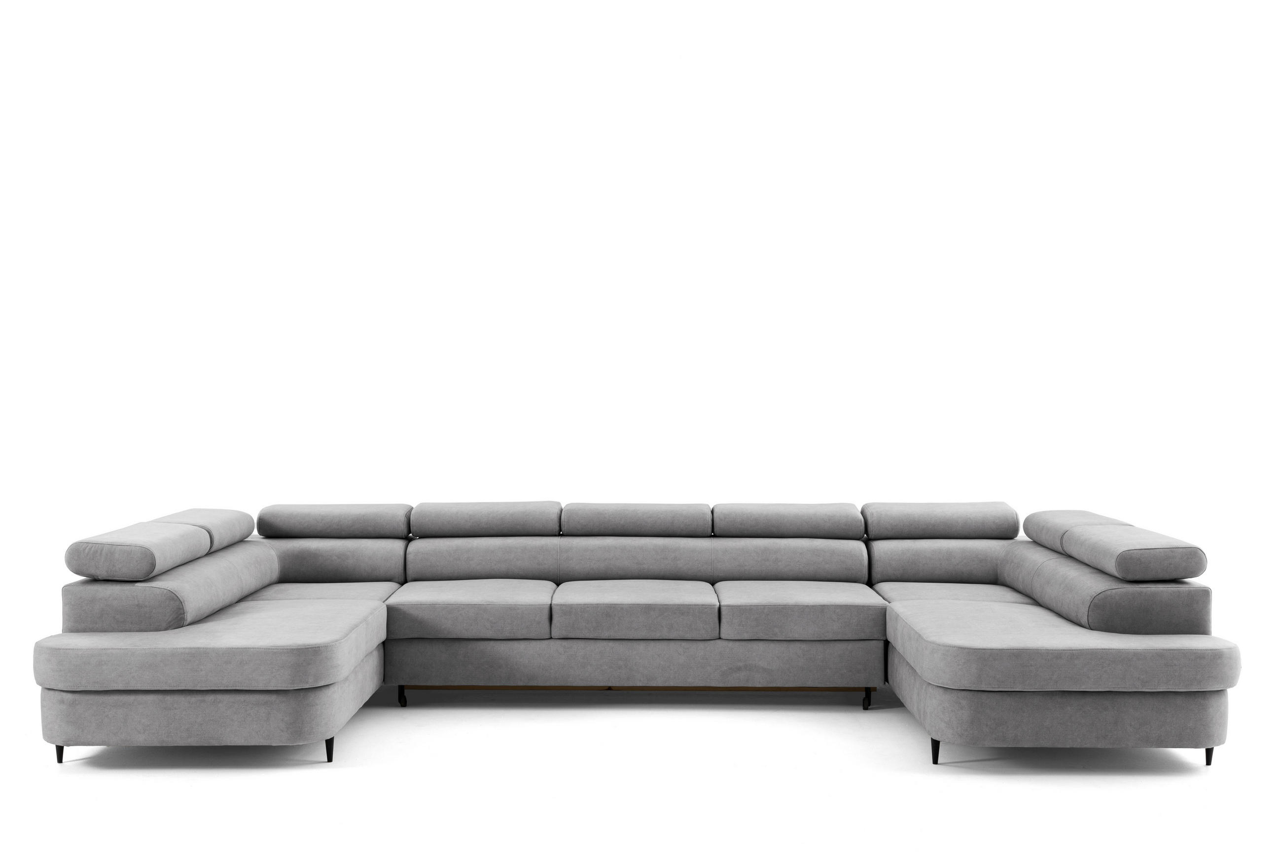 Thumbnail - Muffo Ecksofa, Hellgrau, Textil, 7-Sitzer, U-Form, 400x91x203 cm, Wohnzimmer, Sofas & Couches, Wohnlandschaften, Wohnlan...