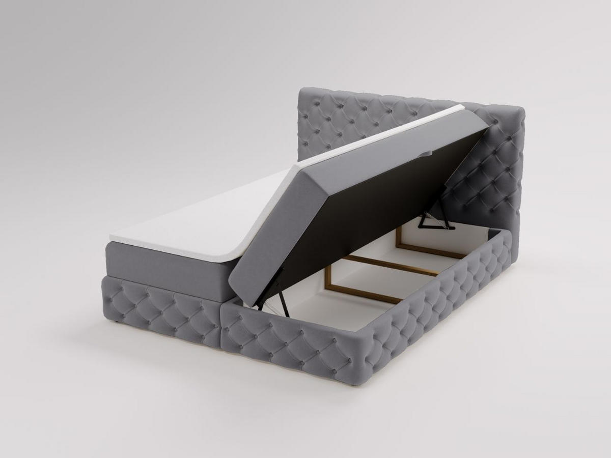 BOXBETT Canolo 140x200 Grau - Grau, Holz/Textil (140/200cm) - Graingold