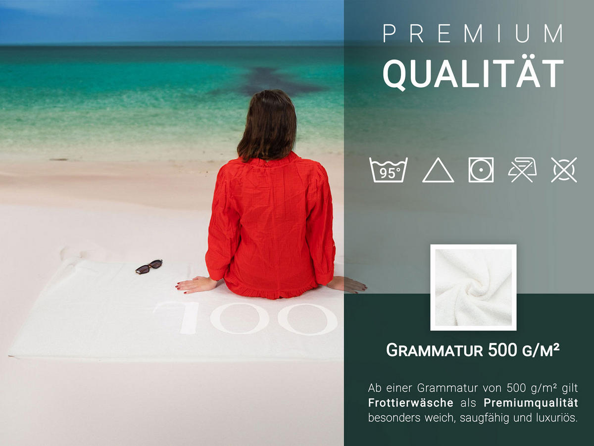 BADETUCH, 80x200 cm, 100% Baumwolle - Weiß, Textil (80/200cm) - Zollner