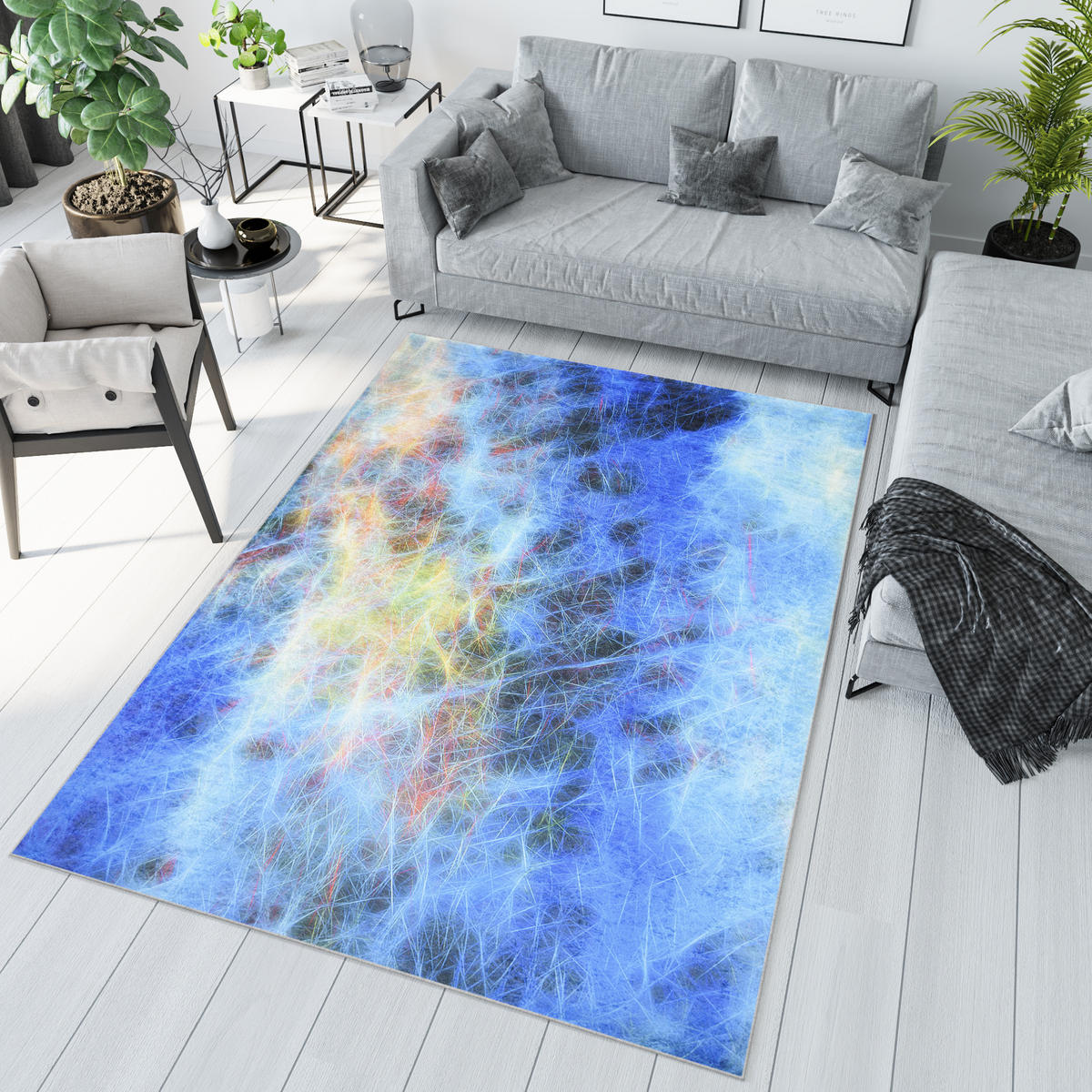 TEPPICH TOSCANA Hellblau 120/170 cm - Hellblau, Textil (120/170cm) - Tapiso