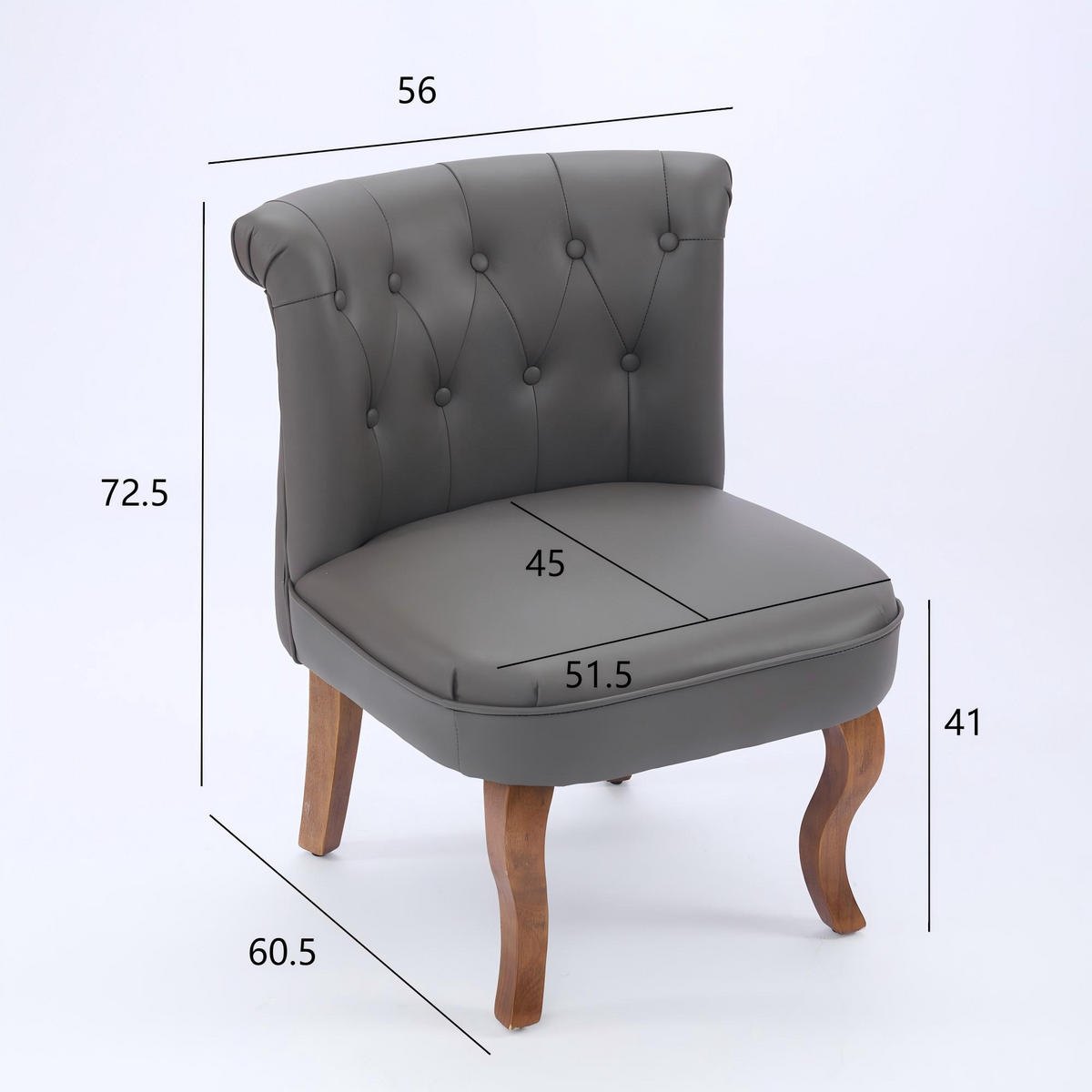 STUHL Echtleder Massivholzbeine, DE-42328, Grau - Grau, Holzwerkstoff (60/72/56cm) - ComfortXL