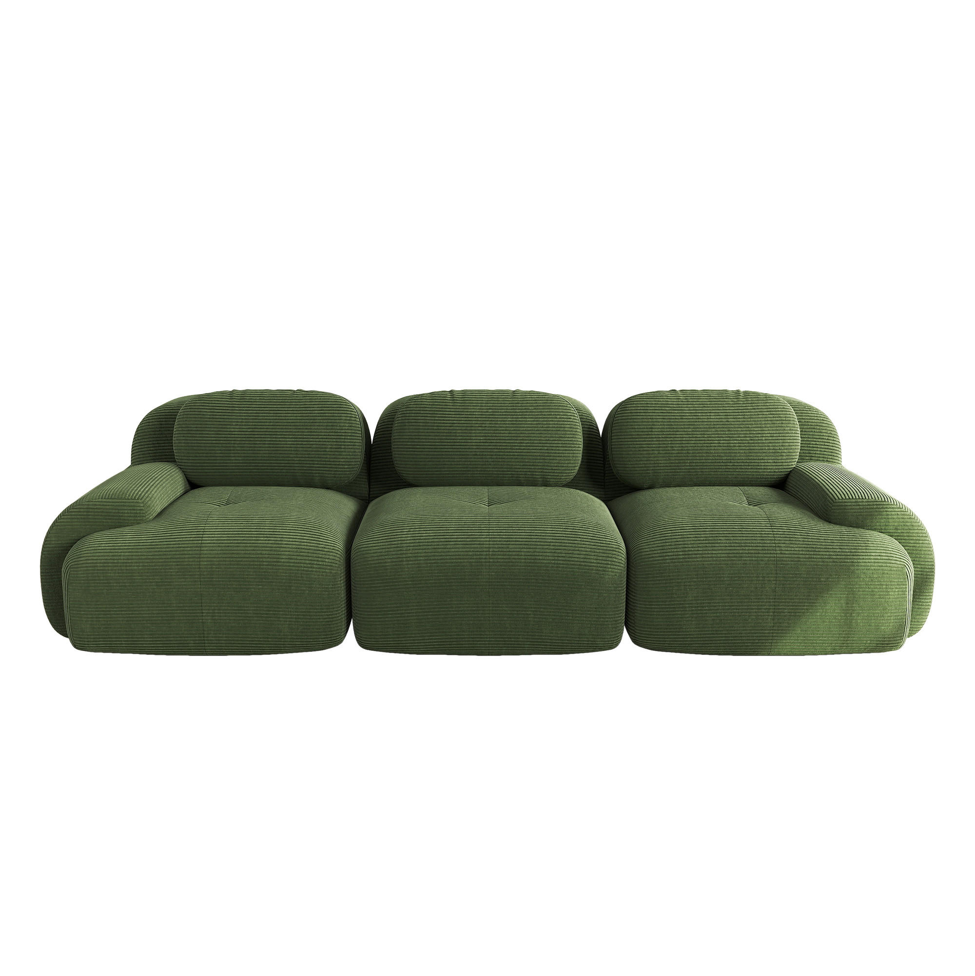 KAVČ 3-sedežni 298/103/75 cm Zelena - zelena, tekstil (103/75/298cm)