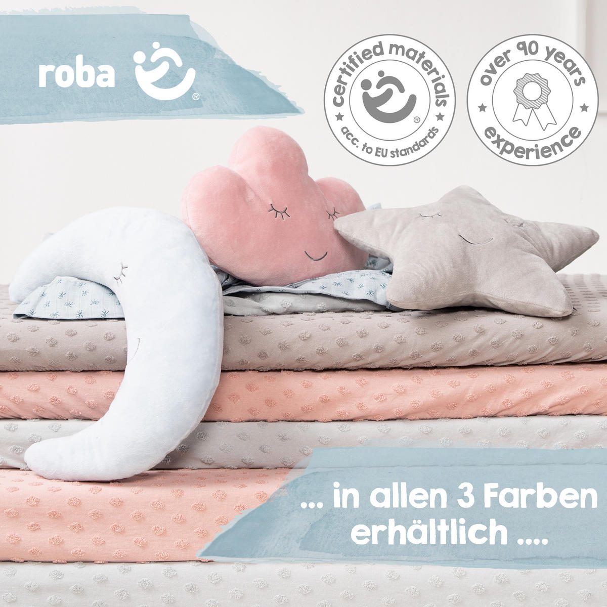 KUSCHEL- UND DEKOKISSEN Stern blau - Türkis, Textil (32/8cm) - Roba