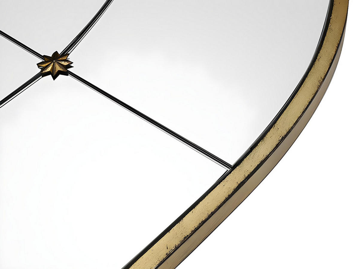 METALLENER Fensterspiegel – B 80 x H 150 cm – Antikgold – PALMYRE - Goldfarben, Glas (80/150/2cm) - Vente-Unique