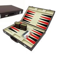 BACKGAMMON-KOFFER - Braun, Holzwerkstoff/Kunststoff (36/23.5cm) - Relaxdays