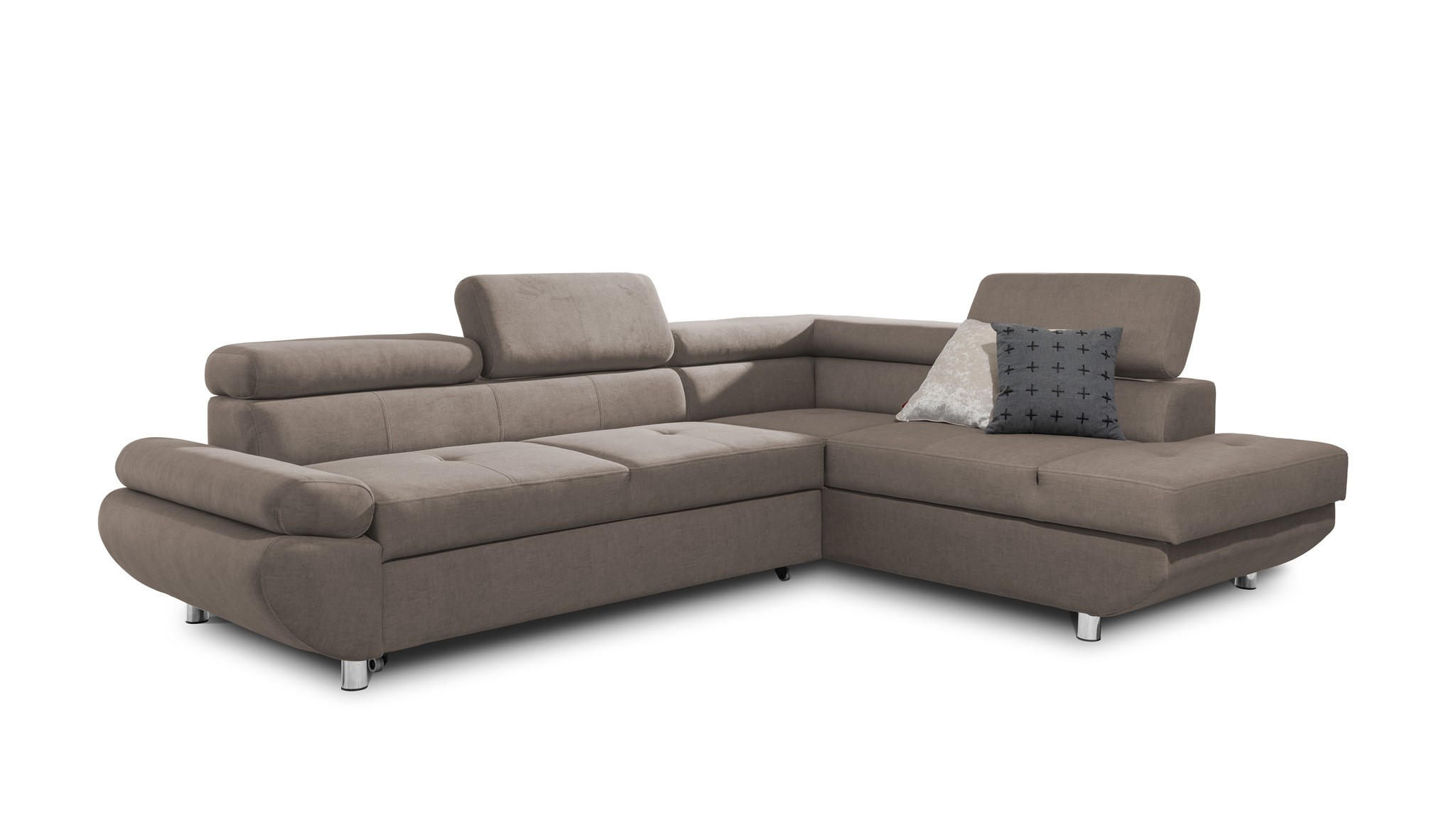 ECKSOFA Schlafsofa Panos In Esito - Beige, Holzwerkstoff/Textil (275/210cm) - Fun Möbel