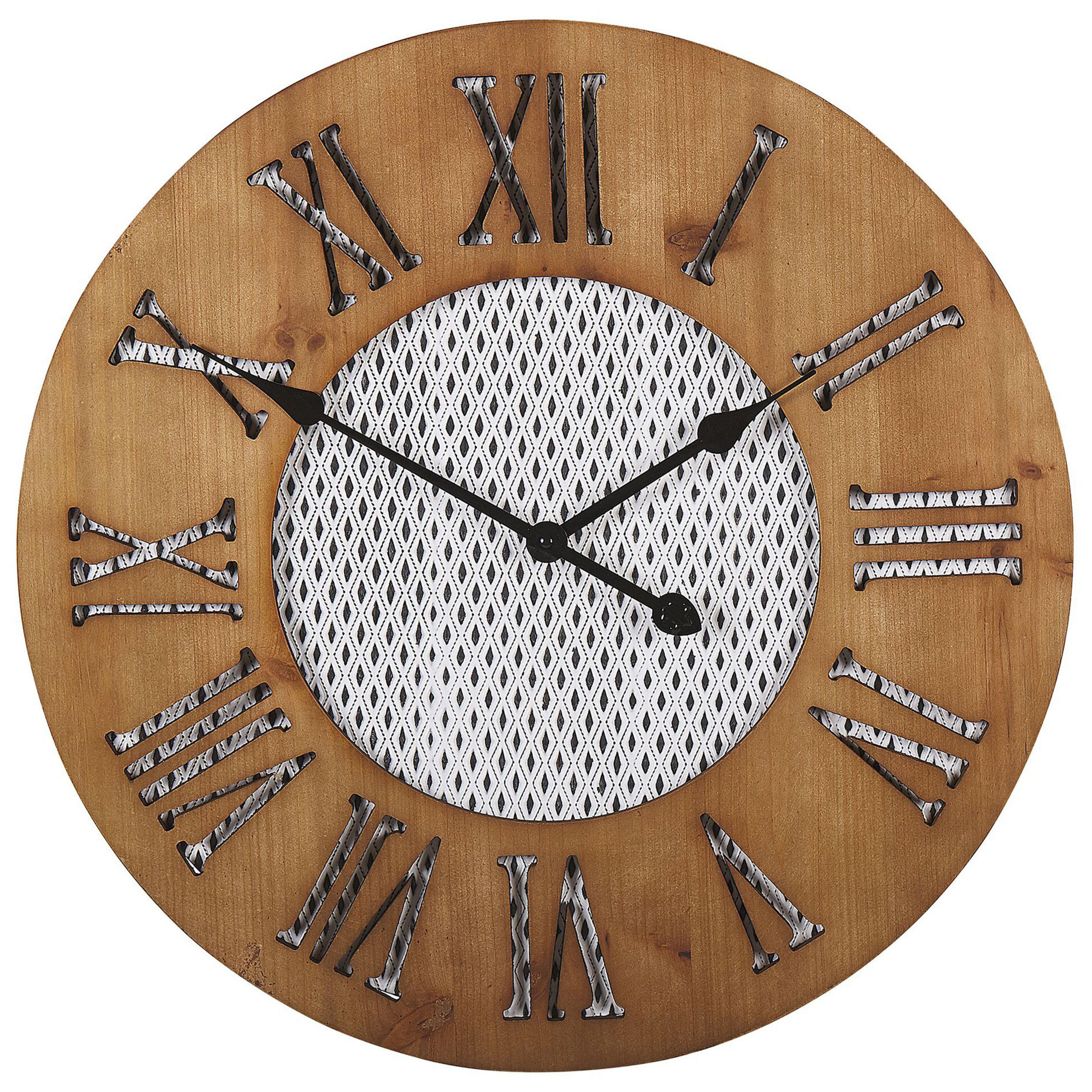 WANDUHR Tannenholz dunkler holzfarbton Cuilco - Dunkelbraun, Holz (60/60/3cm) - Beliani