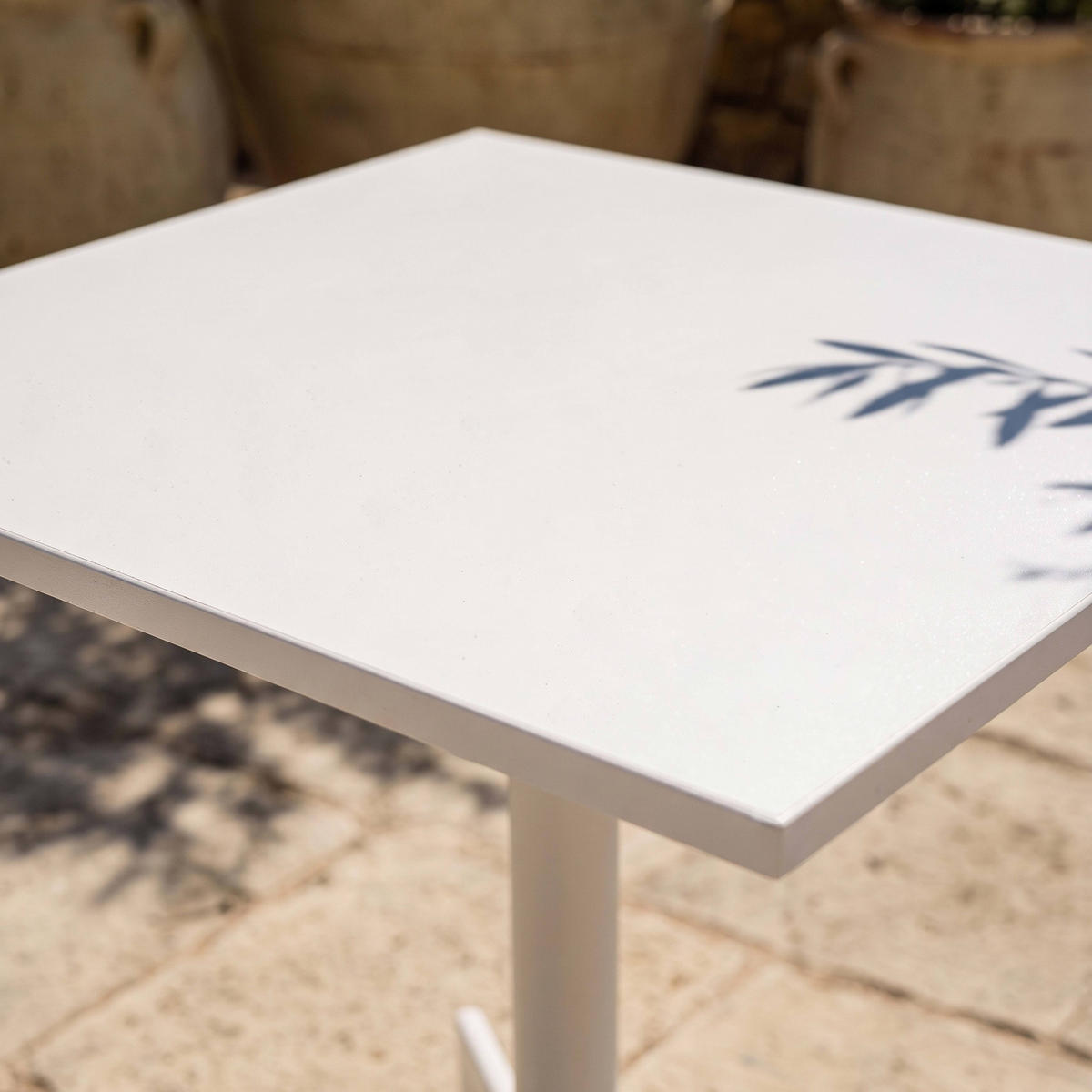 BISTROTISCH, Weiß - Weiß, Metall (70/70/72cm) - Oviala