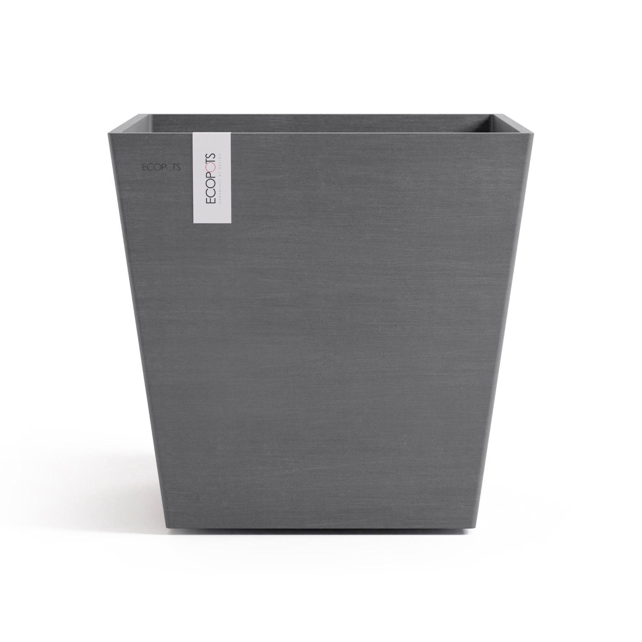 BLUMENTOPF mit Wasserreservoir Rotterdam 43,6/43,6/44,4 cm Grau - Grau, Kunststoff (43.6/44.4cm) - Ecopots
