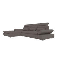 ECKSOFA Toscana Plus Velours inkl. Schlaffunktion - Grau, Textil (179/300cm) - 99rooms