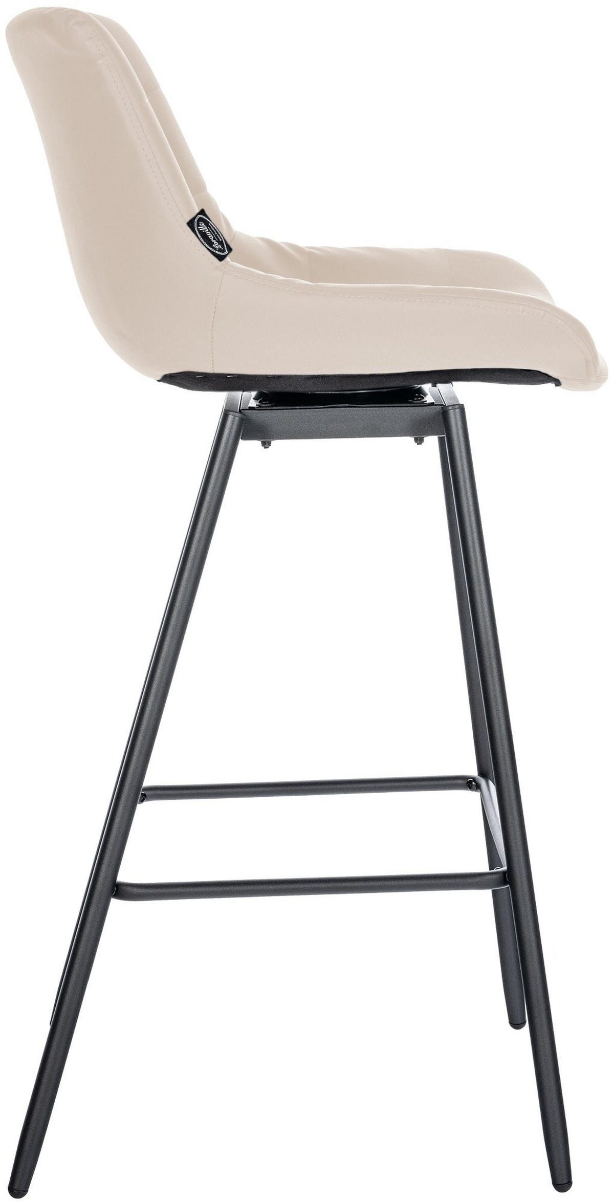 BARHOCKER Lederlook creme - Creme/Schwarz, Textil/Metall (49/105/56cm) - CLP