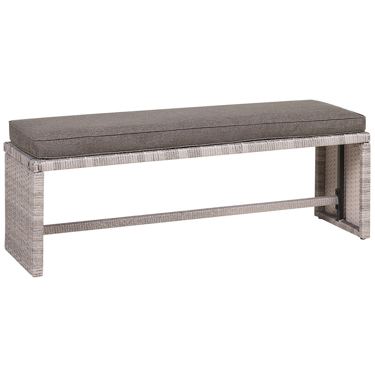 LOUNGE-SET 8-Sitzer grau Viterbo - Hellgrau, Kunststoff - Beliani