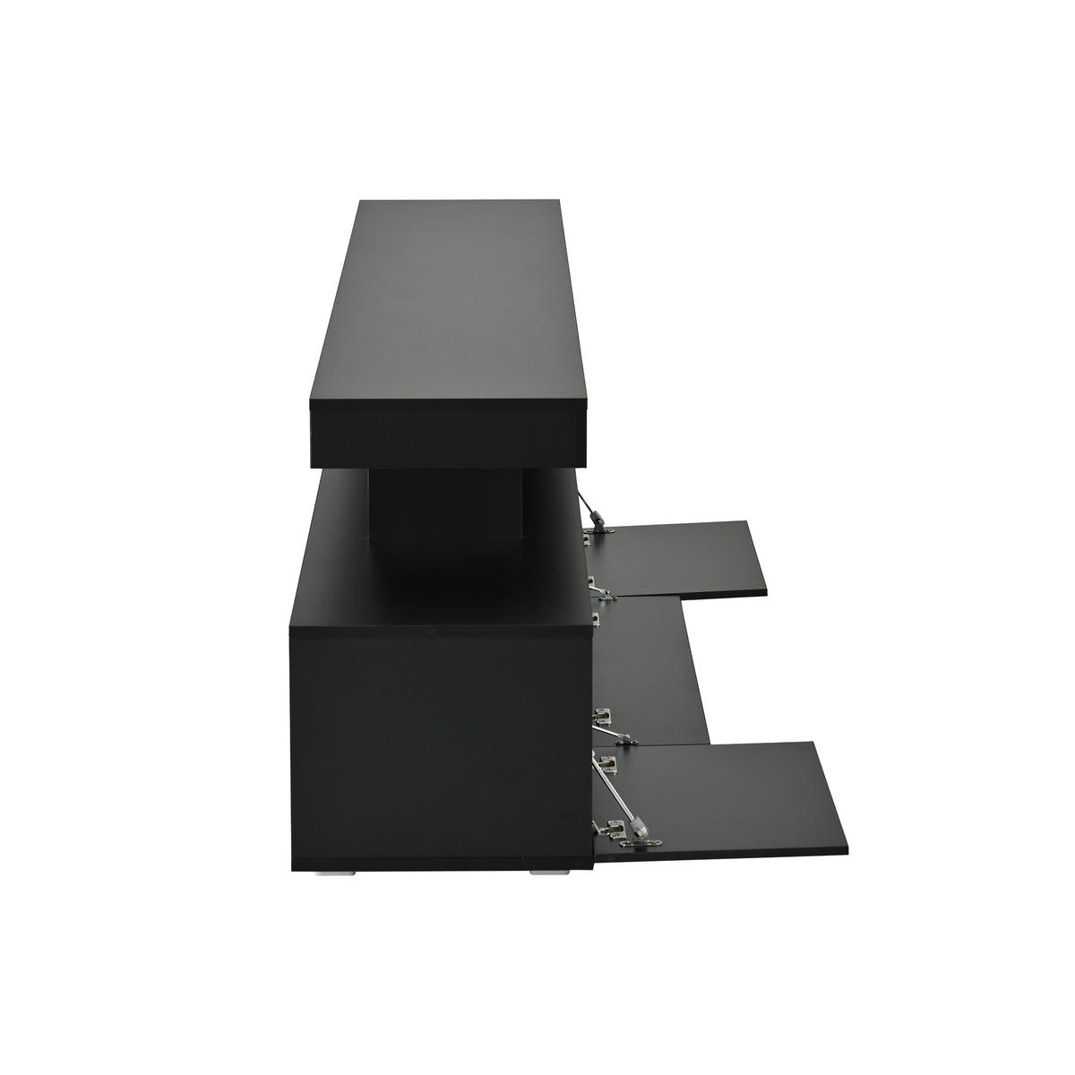 LOWBOARD DE-40375 3 Schränke mit LED und Hochglanz Schwarz - Schwarz, Holzwerkstoff (192/53/37cm) - ComfortXL