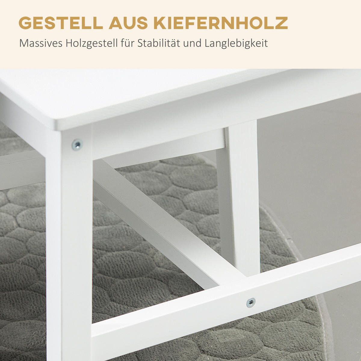 ESSZIMMERSTÜHLE, Kiefernholz, Weiß - Weiß, Holz (46.5/85.5/41cm) - HOMCOM