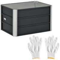 HOCHBEET 66x47x40 cm Stahl grau - Dunkelgrau, Metall (66/40/47cm) - LEBENLANG