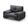RELAXSESSEL Omega schwarz - Chromfarben/Schwarz, Leder/Metall (128/88/98cm) - Beautysofa