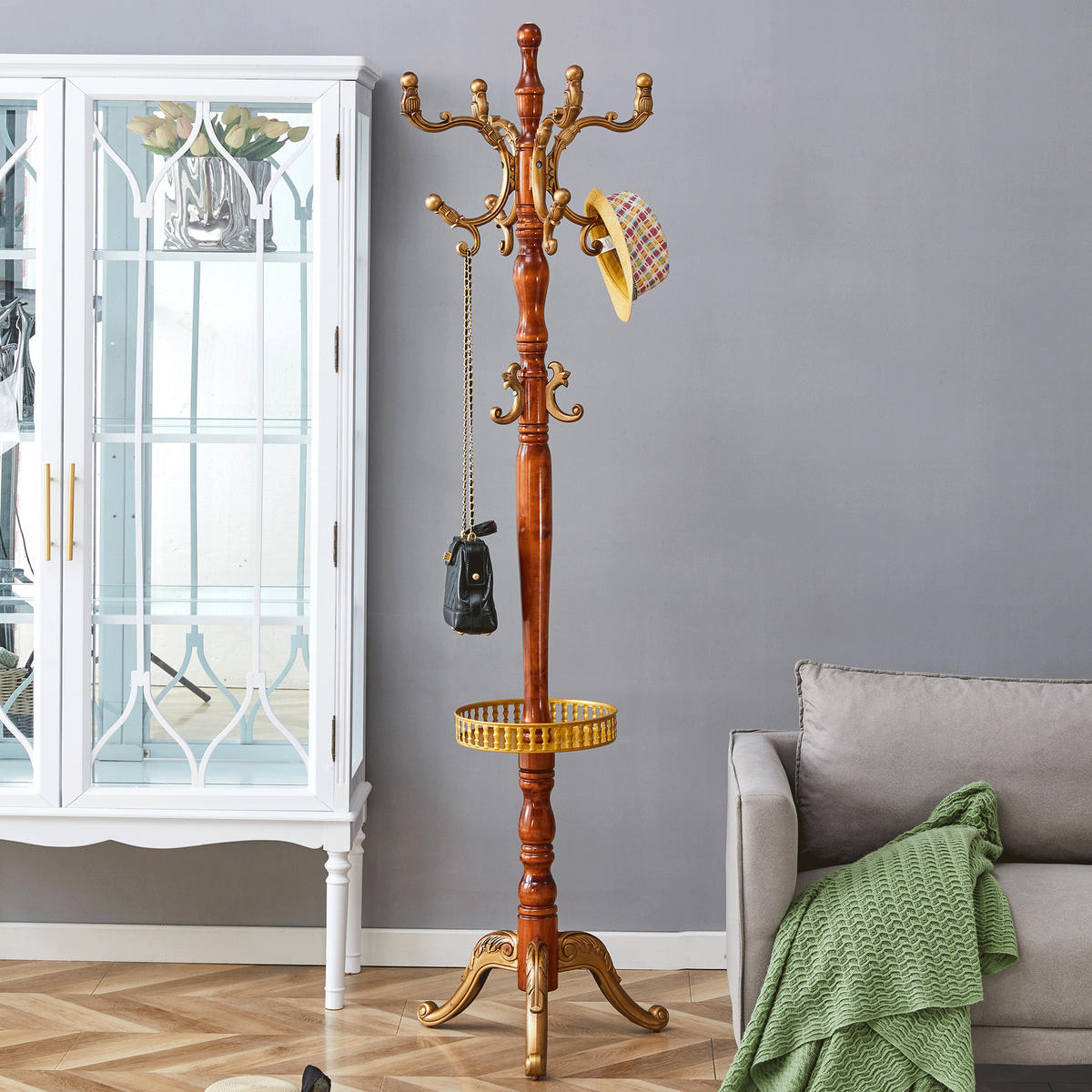 KLEIDERSTÄNDER Holzfarben Höhe 195 cm - Naturfarben, Holz (31/195/31cm) - PANGIVO