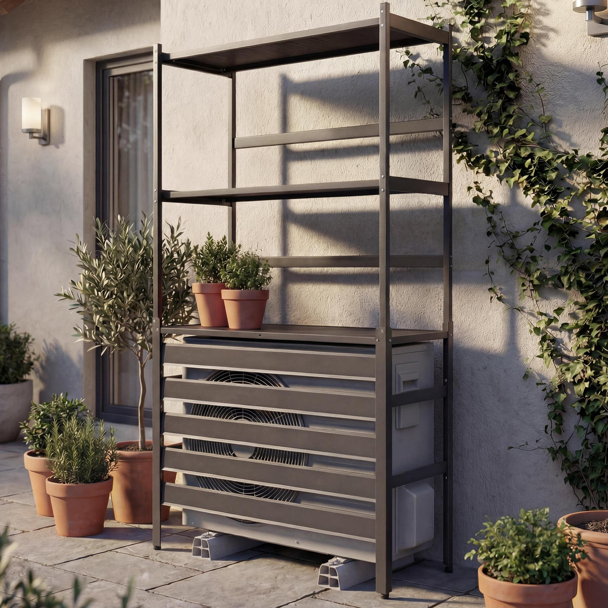 VERKLEIDUNG für Klimaanlage/Wärmetauscher 163x90x38cm Anthrazit - Anthrazit, Metall (90/163/38cm) - PROREGAL