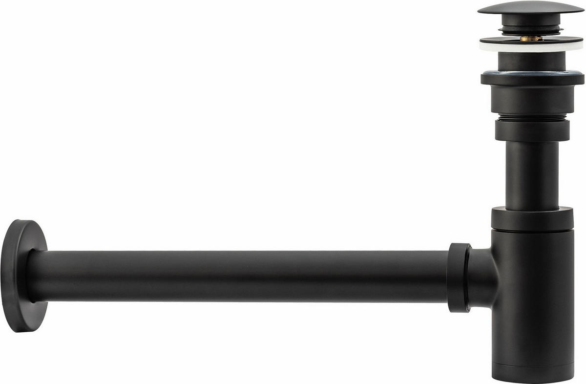 WASCHBECKEN-SIPHON Klik-klak Universal Rea Schwarz Matt - Schwarz, Metall (5/21/33.5cm) - REA