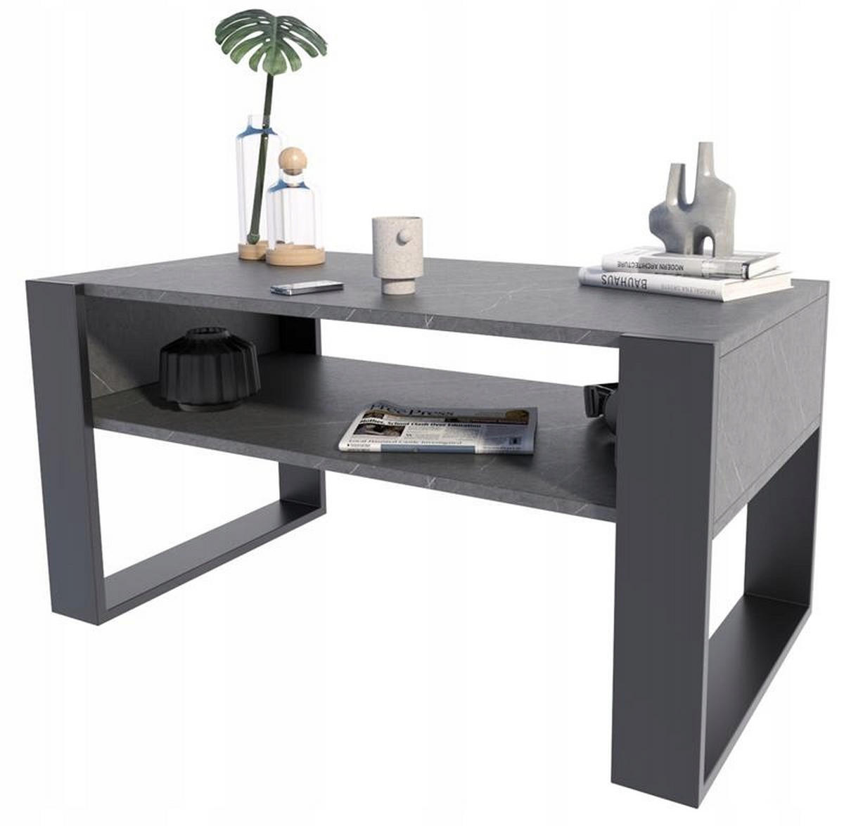 COUCHTISCH KAJA Naturstein 100/53,6/50 cm - Grau, Holzwerkstoff (53.6/100/50cm) - Matkam Möbel