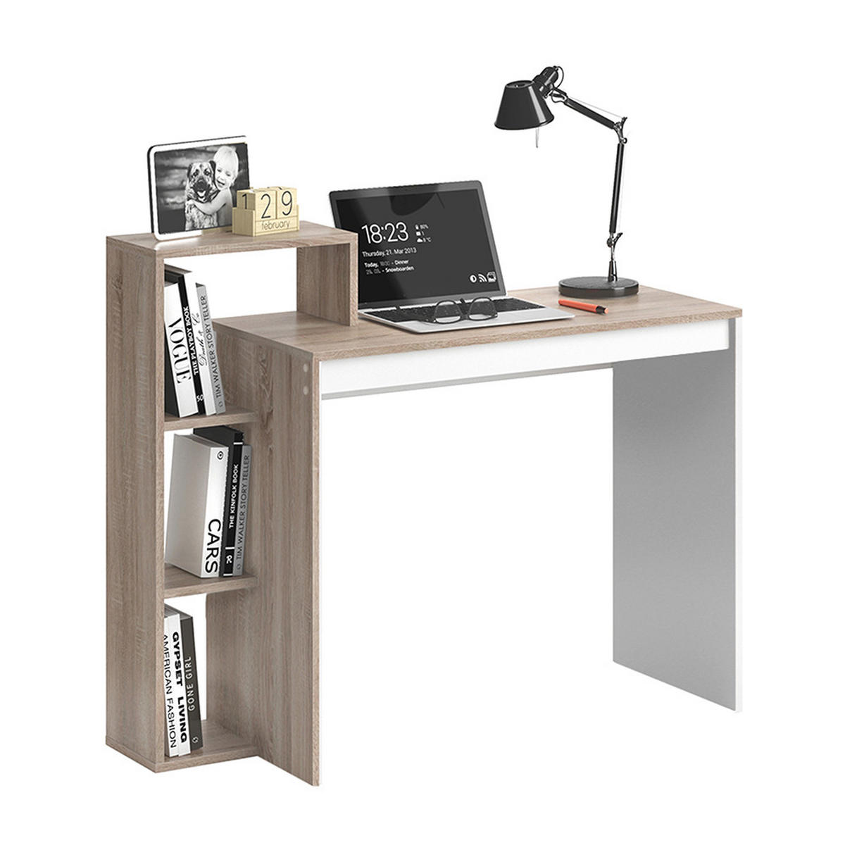 SCHREIBTISCH Leo Sonoma 110 x 40 cm - Sonoma Eiche, Holzwerkstoff (40/110/91cm) - Vicco