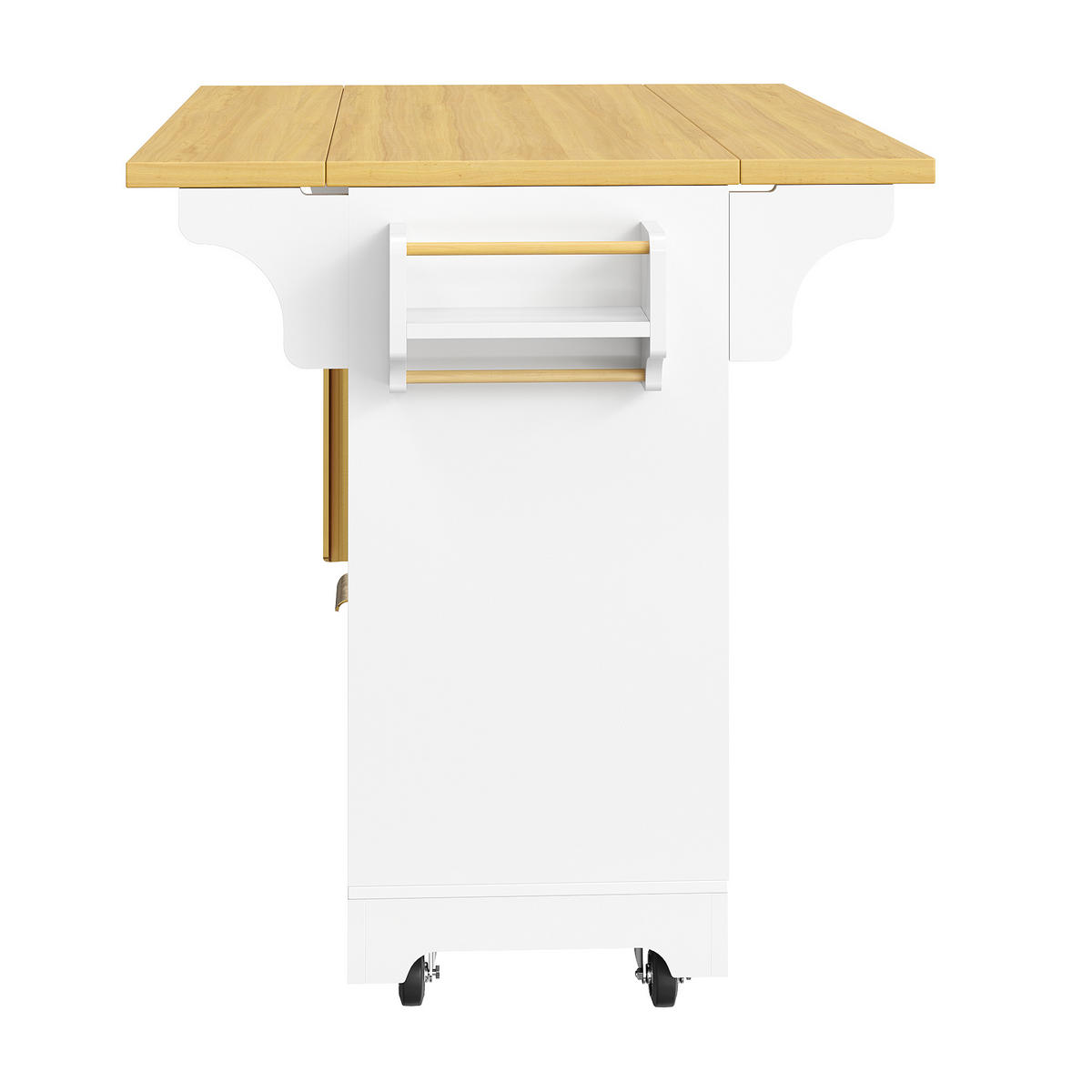 KÜCHENINSEL DE-38364 120/197 cm ausklappbar mit 3 Schubladen Weiß - Weiß, Holzwerkstoff (120/95/40cm) - ComfortXL