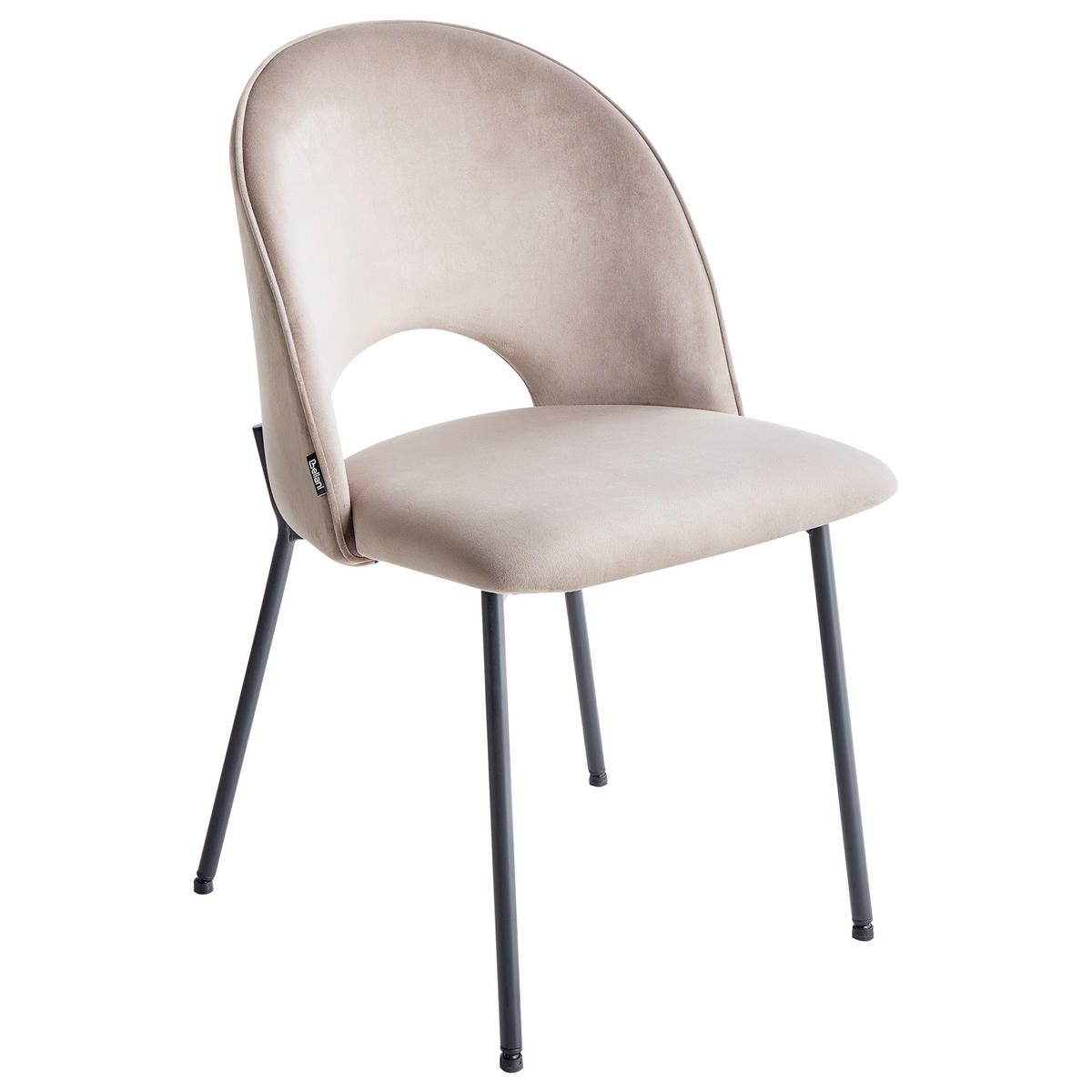 ÉTKEZŐSZÉK 2 darabos Szett Bársony tópszín Covelo - bézs/fekete, textil (46/83/53cm) - Beliani