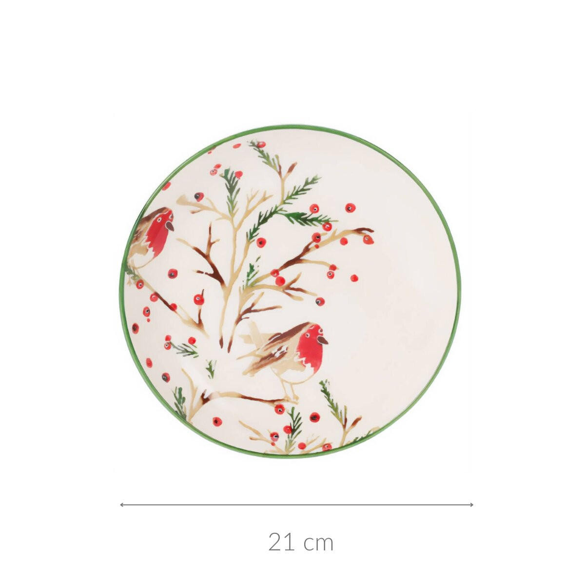 WEIHNACHTSTELLER Steingut Ø 21 cm - Weiß, Keramik (21/4/21cm) - Home Styling Collection